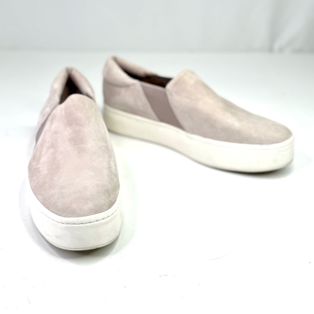 Vince Warren slip on suede platform shoes sneakers loafers light taupe size 11